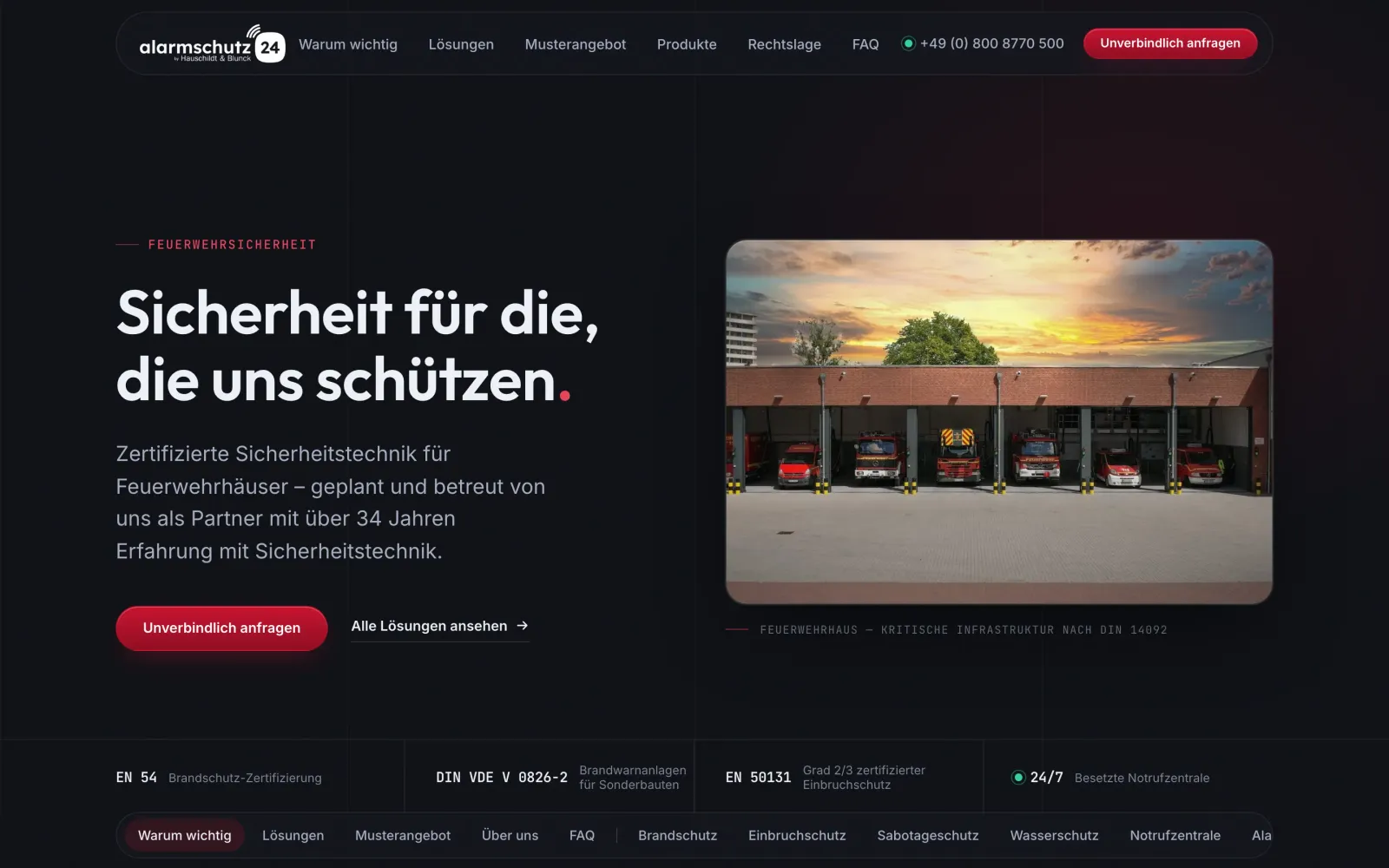 Feuerwehrsicherheit — Desktop-Ansicht