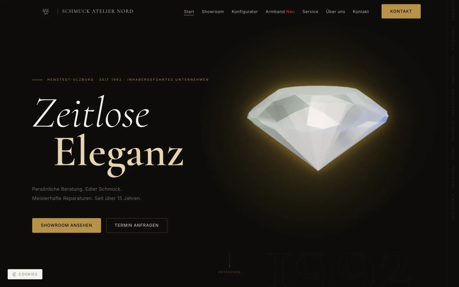 Schmuck Atelier Nord — Desktop-Ansicht
