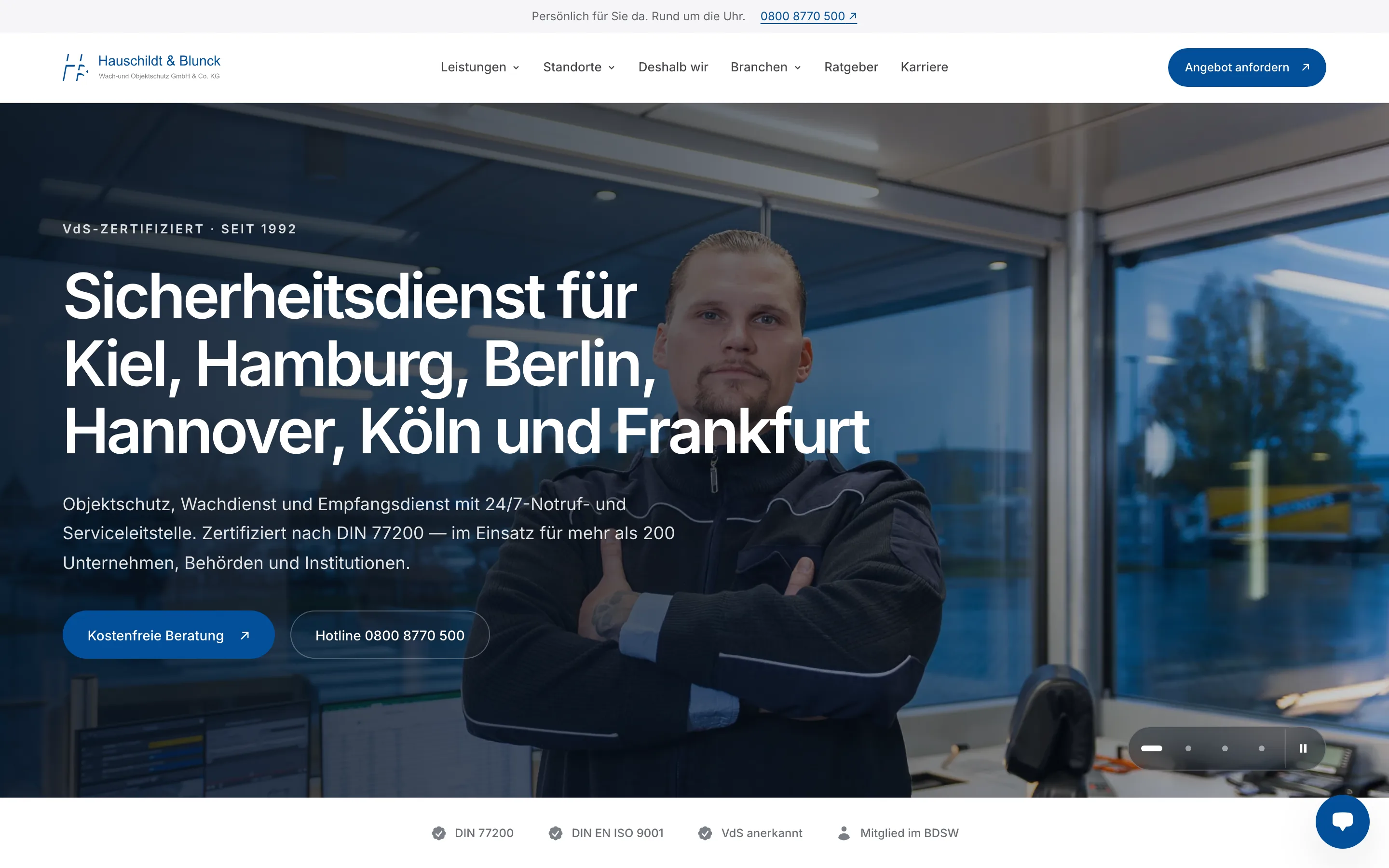 Hauschildt & Blunck — Website by WebMo Kiel (Desktop-Ansicht)
